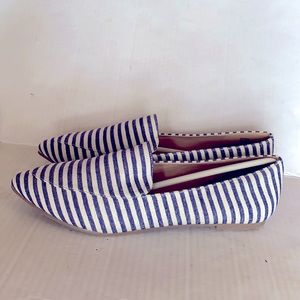 BNWT/Box Women “Jolienna” Blue/Ivory Stripe Slip-on Flats Shoes